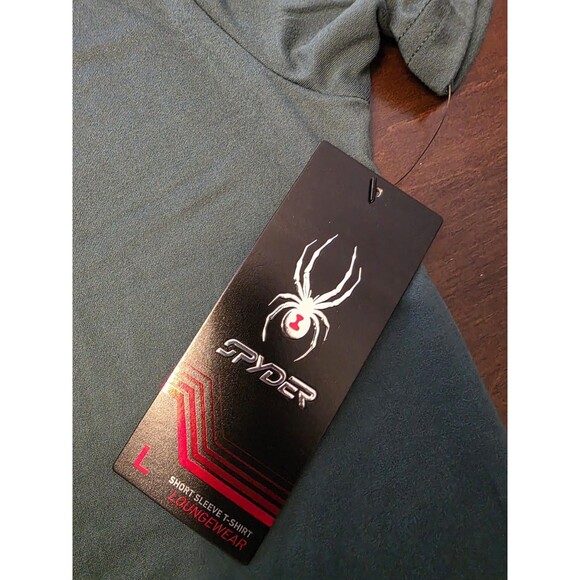 New Spyder Mens Green Loungewear T-Shirt Activewear Moisture Wicking Top NWT - Picture 4 of 7